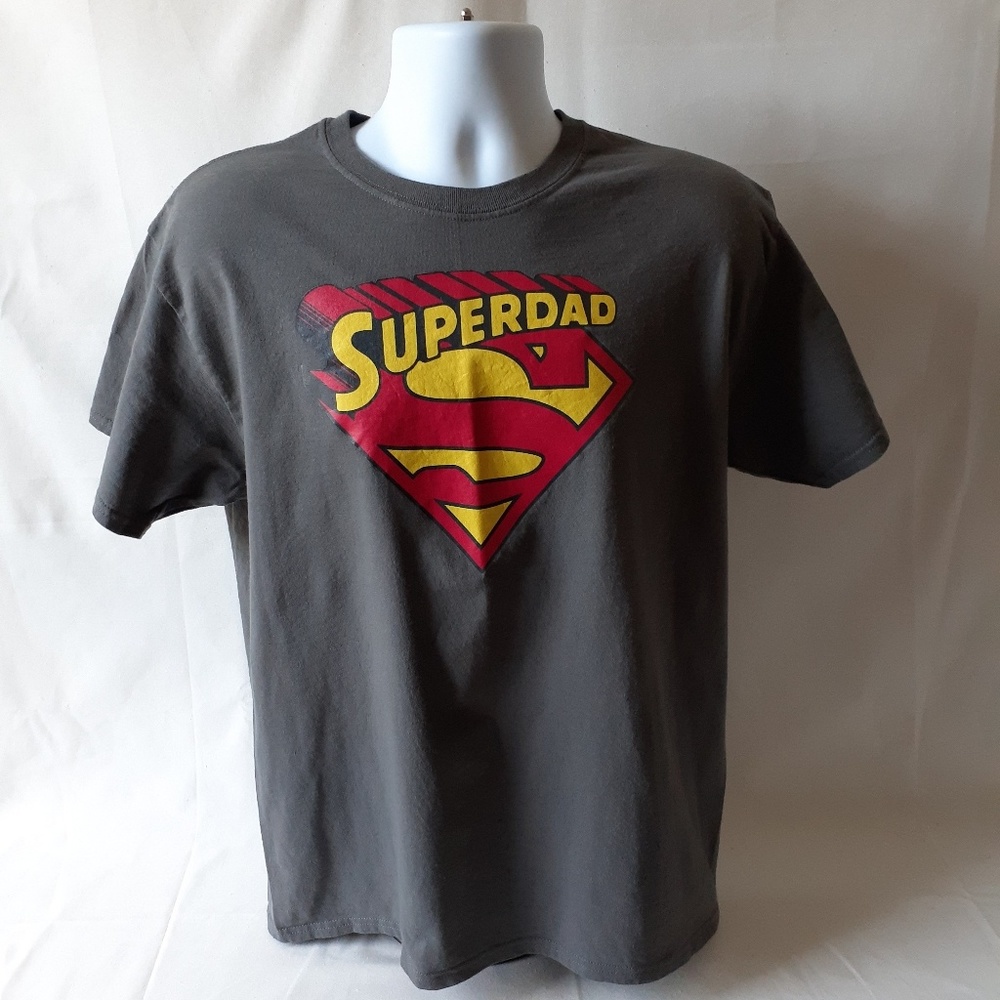 Superdad men's grey short sleeve t-shirt size L - Picture 1 of 8